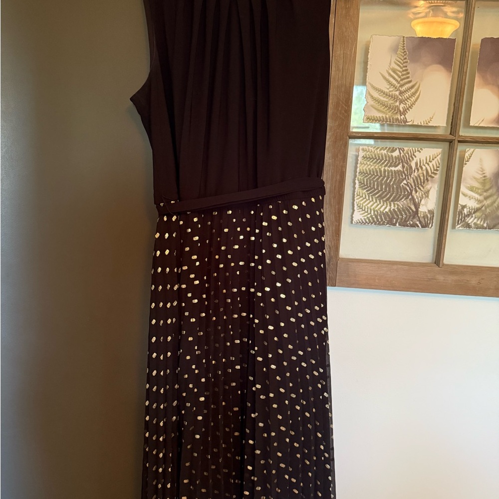 Lane Bryant Black and Gold Maxi Dress